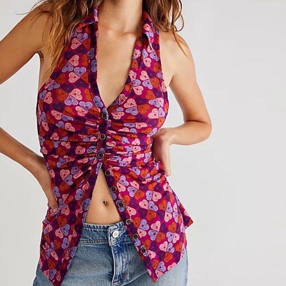 Free People Lucky Vest Tank Top in the Size Large - Picture 4 of 10